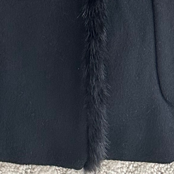 Ann Taylor Wool/Cashmere Fur Trim Blazer Black Size 14 - Picture 12 of 16